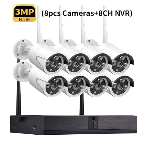 car security camera Gadinan Wireless Face Detection CCTV System 8CH H.265 NVR with 3MP Outdoor Audio Camera IP Security WiFi Video Surveillance Kit remote security camera Surveillance Items