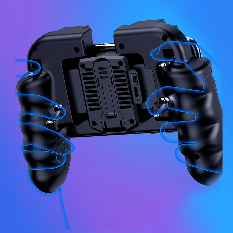  Six Finger PUBG Game Controller Gamepad Joystick Trigger Shooting Free Fire Gamepad With Cooler Fan