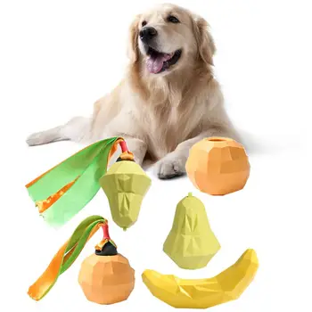 

Pet Interactive Fruit Shaped Dog Squeaky Toys Teeth Cleaning Bite Resistance Chewing Toy Training Dish for Chasing 5pcs
