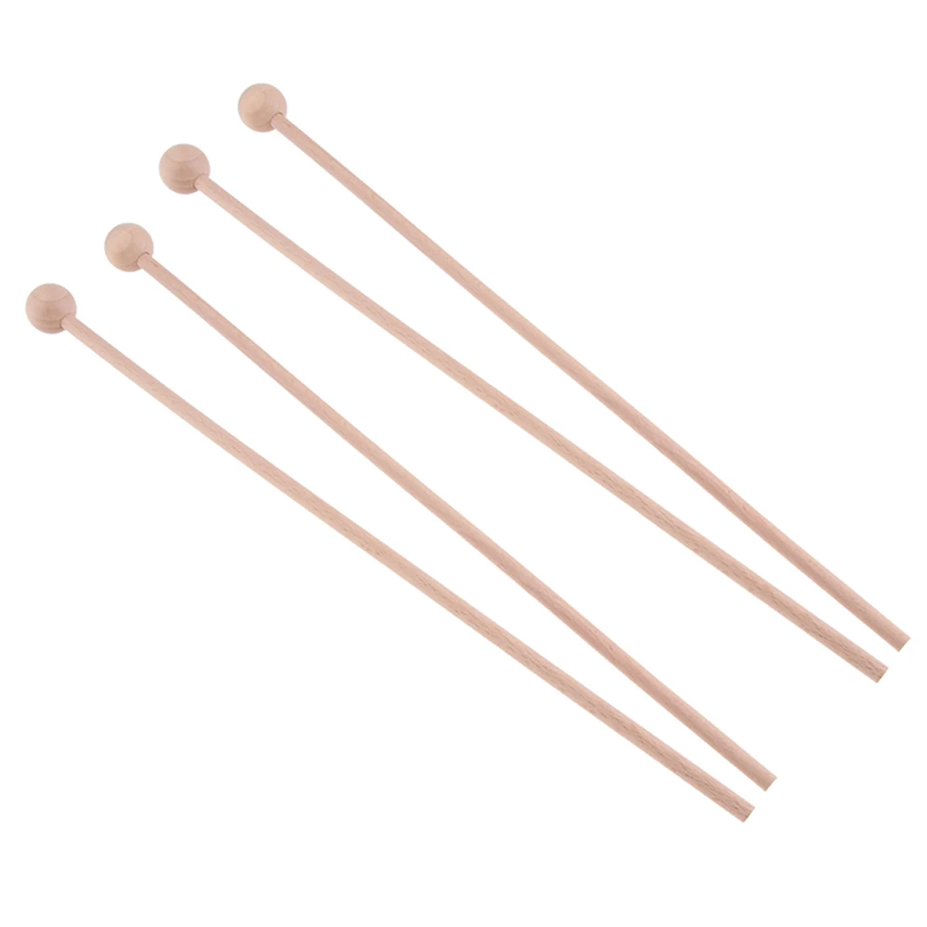 2 Pair Wooden Tongue Drum Stick Mallets Percussion Instrument Accessory 42cm