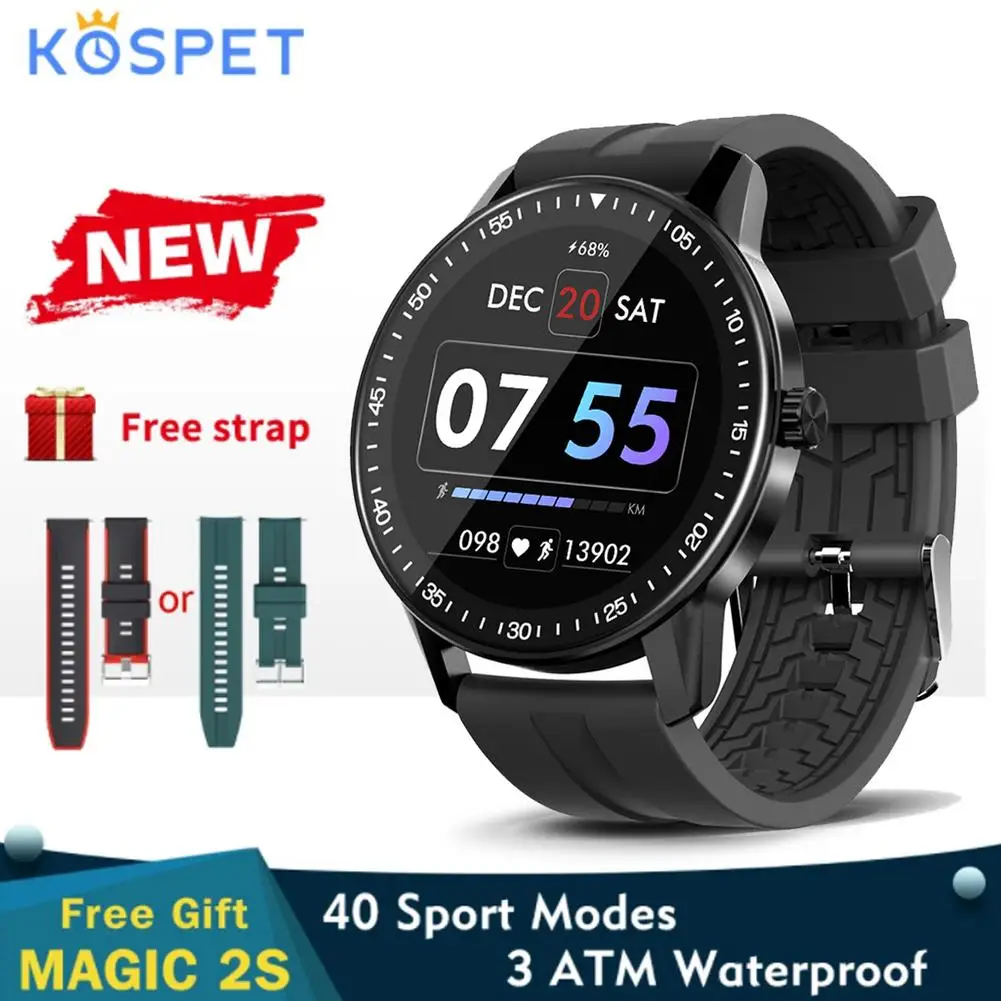 

KOSPET MAGIC 2S Bluetooth 5.0 Smart Watch 3ATM Waterproof Fitness Tracker Clock 40 Sports Modes Men Smartwatch For iOS Android