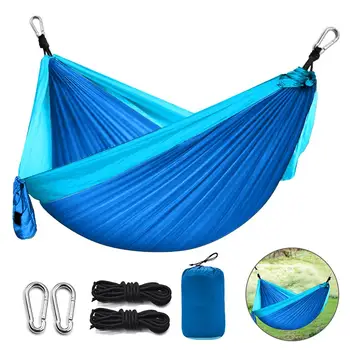 

260*140cm Portable Camping Parachute Hammock Survival Garden Outdoor Furniture Leisure Sleeping Hamaca Travel Double Hanging Bed