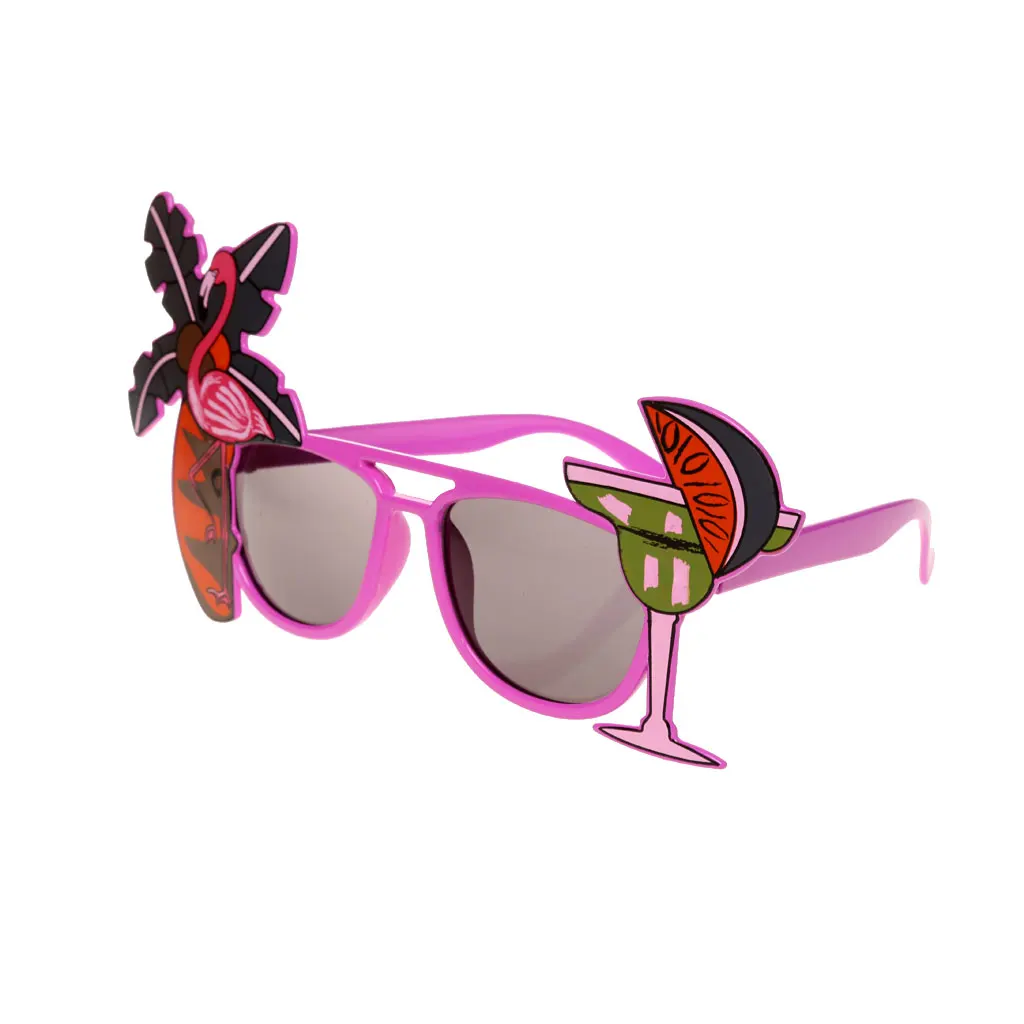 Funny Tropical Flamingo Sunglasses Hawaiian Luau Party Glasses Fancy Dress Accessories Suit for unisex adult and children