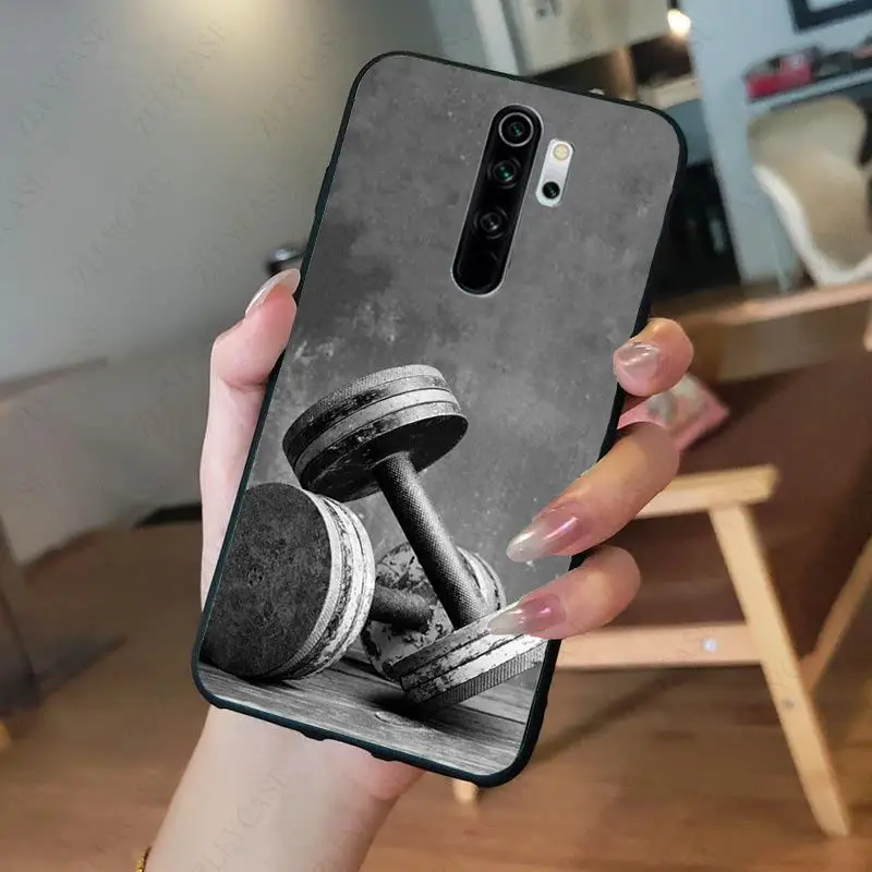 xiaomi leather case chain Bodybuilding Gym Fitness Coqu Soft Phone Cover for redmi note8pro note7 note5 note6pro 7 7A 8 8A Note8T note9s note9pro Cases xiaomi leather case