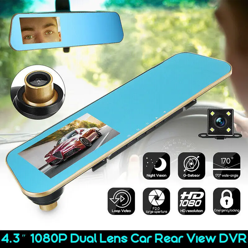 DVR 3 камера s объектив 4,0 дюймов Dash камера двойной объектив с камерой заднего вида видео рекордер Авто регистратор Dvrs Dash Cam