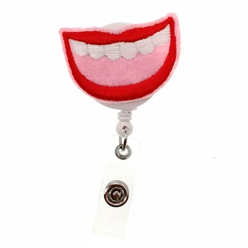

Free Shipping Tooth Nurse Retractable Felt ID Badge Holder Reel