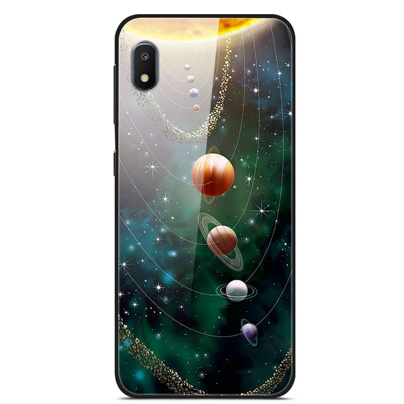 16 Чехол для samsung A10e чехол с милым рисунком, стекло, твердая задняя крышка для samsung Galaxy A10E A 10 E чехол SM-A102U TPU бампер A 10e - Цвет: 16