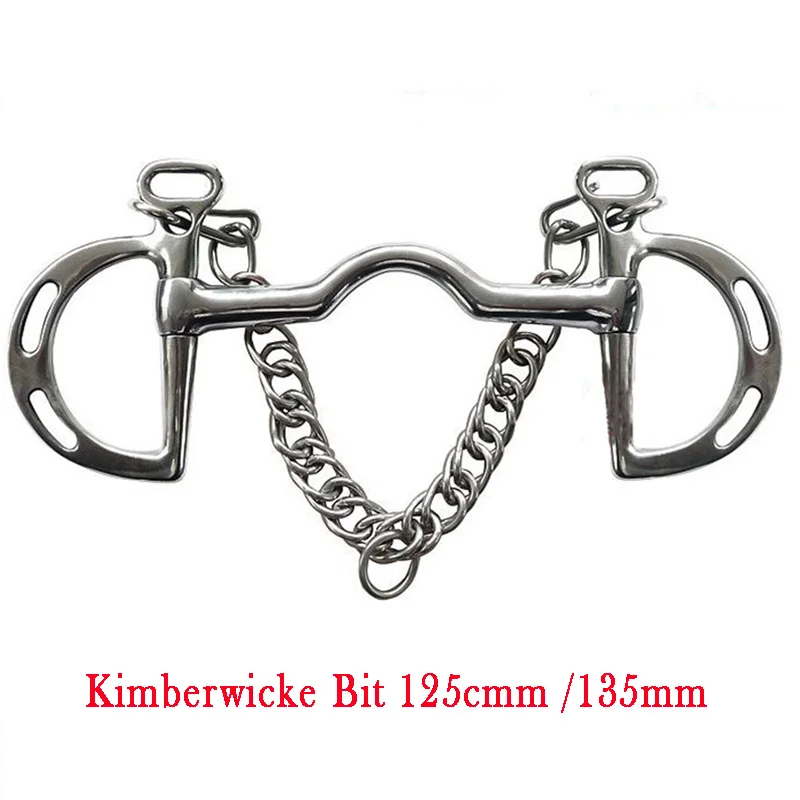 

Equestrian Products Stainless Steel Horse Kimberwicke Bit Low Port Mouth Slotted Cheeks with Hooks & Curb Chain