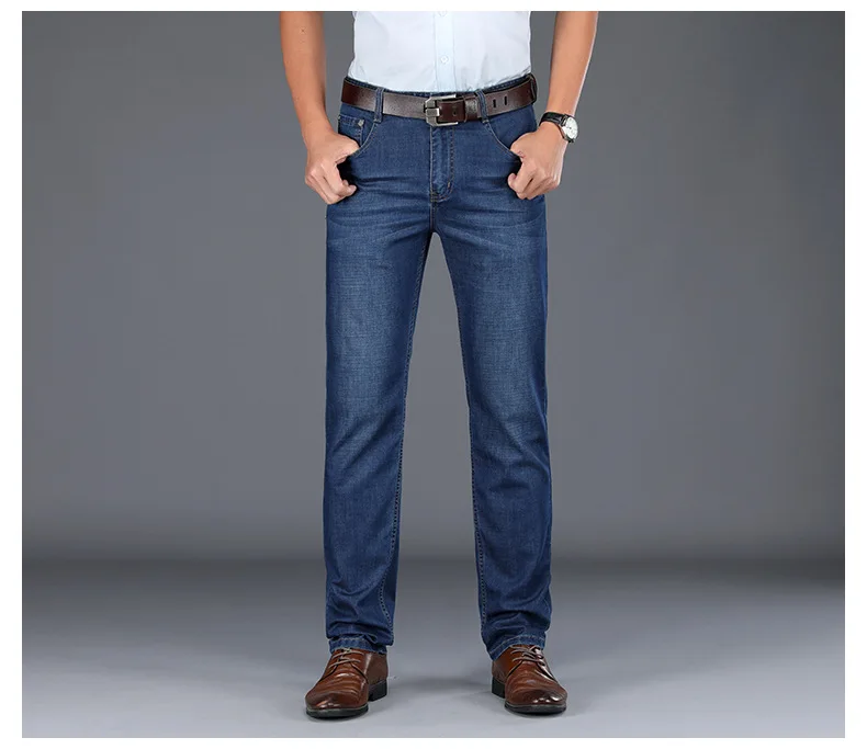 JS928J-Spring и летние джинсы мужские свободные прямые брюки Бизнес Брюки | Мужская