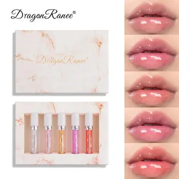 

DRAGON RANEE 5 colors lip gloss Lip Glaze Matte lipstick set Non-fading Waterproof nude Gloss makeup long lasting make up TSLM1