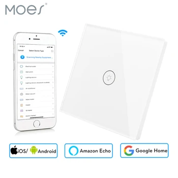 

Wifi Smart Wall Touch Switch EU Socket 1 Gang Glass Panel APP Remote Control work with Google Home and Alexa for Smart Life