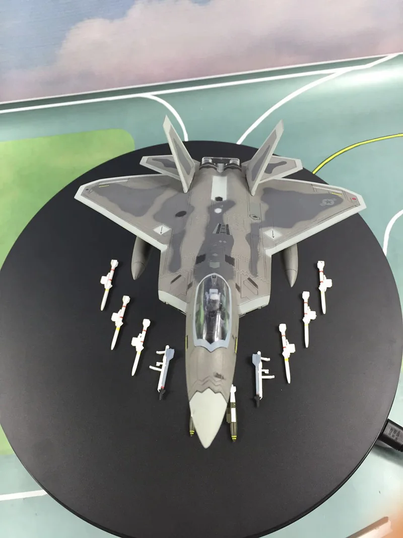 Коллекционный 1/72 масштаб военный сплав авиасимулятор F-22 Raptor самолет-истребитель со статической моделью для фанатов детский подарок