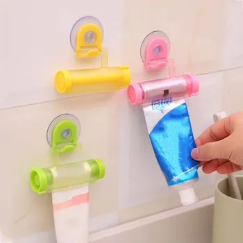 

1pcs Toothpaste Dispenser Tube Partner Sucker Hanging Toothpaste Storage Rack Organizer Squeezer Random Color