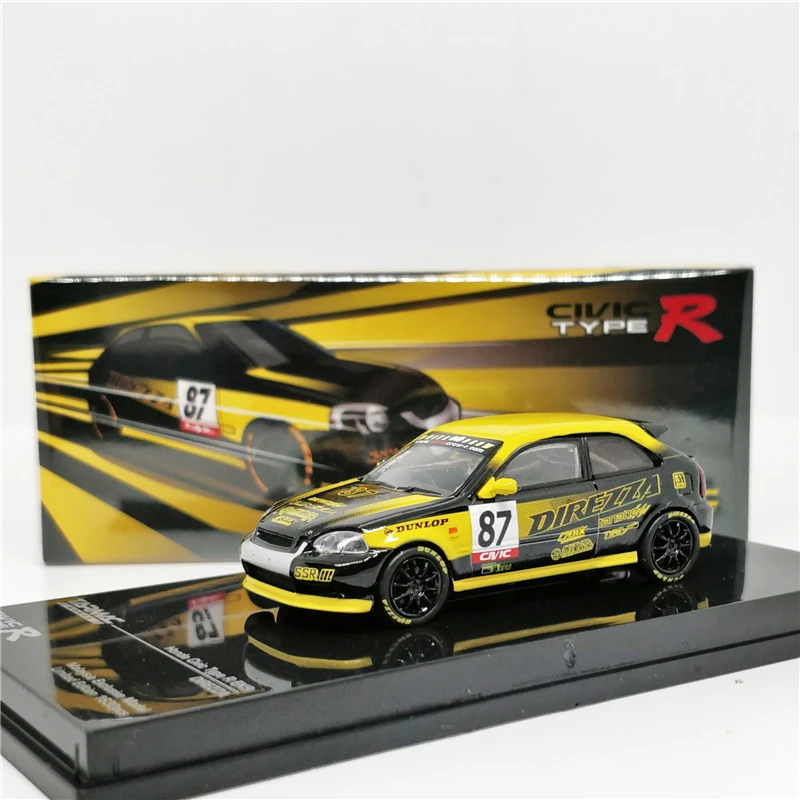 Гудронированное шоссе работает 1: 64 Honda Civic Тип R EK9 шина#87 Малайзия эксклюзивная модель, полученная литьём под давлением гоночный автомобиль