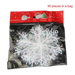 68UA Tree Garland Christmas Decorations 30pcs Snowflake Hanging Decor For Christmas Hanging Pendant Snowflake Decorations