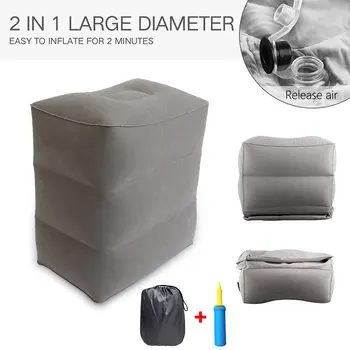 

PVC Inflatable Portable Travel Footrest Pillow Kids Flight Car Sleeping Rest Foot Pillow Office Home Leg Up Relaxing Feet Tool