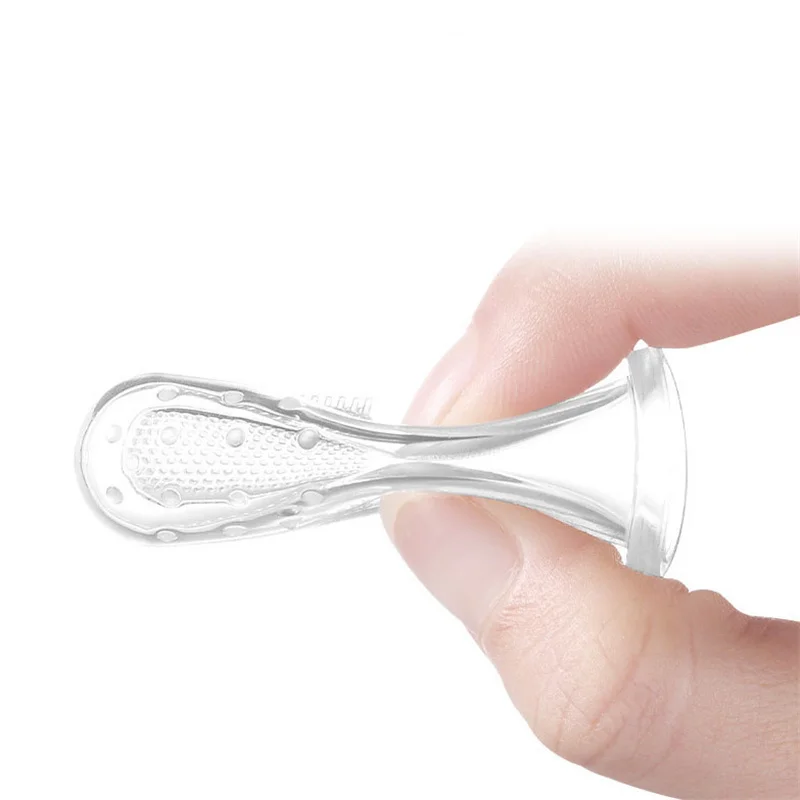 Baby Finger Toothbrush Children Teeth Clear Baby Care Products Soft Silicone Infant Tooth Brush Rubber Cleaning Brush + Box
