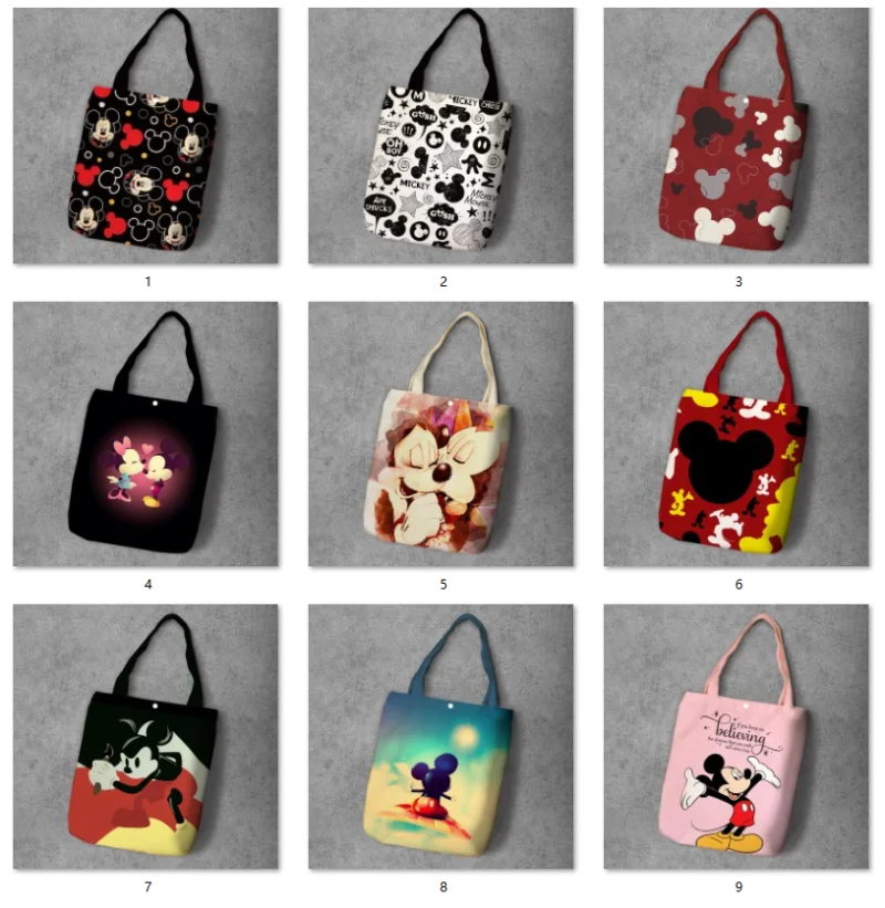 Серия Mickey, модная, аниме, складная, Холщовая Сумка для покупок, повседневные сумки на плечо, индивидуальная, сумка-тоут, унисекс, Новинка