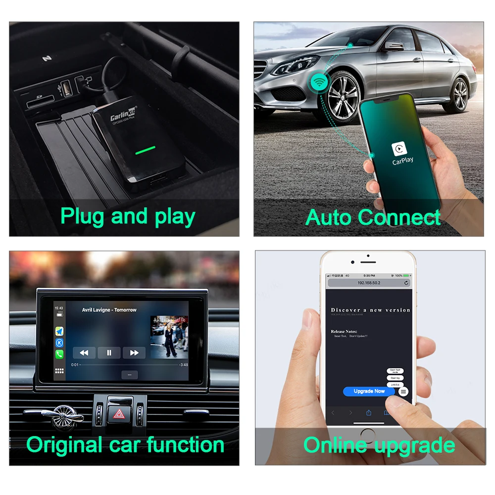 Carlinkit 2.0 Wireless CarPlay Activator Dongle for Porsche Plug and Play Original car with CarPlay Wired to Wireless Auto