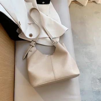 

Simple Large Pu Leather Bucket Bags for Women Trend Designer Crossbody Shoulder Handbags Female Shopper Tote Bag Purse