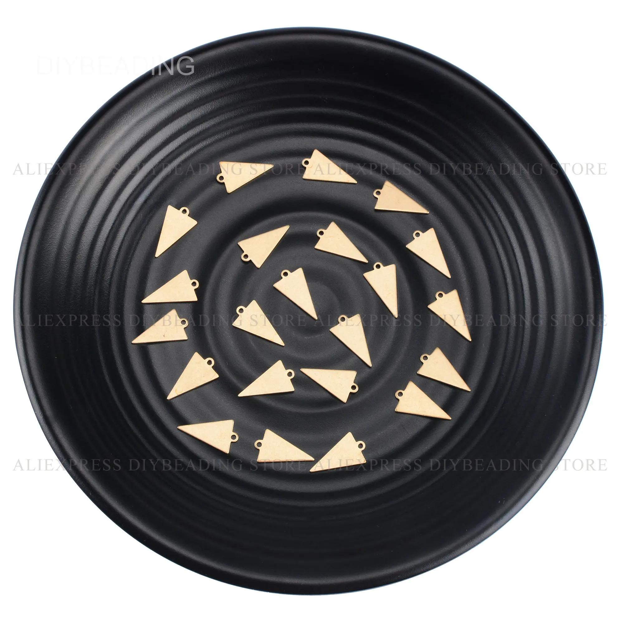 

10-500 Pcs Brass Stamping Tags for Making Jewelry Small Size Triangle Geometric Charm Pendant Component Bulk Wholesale Supplies