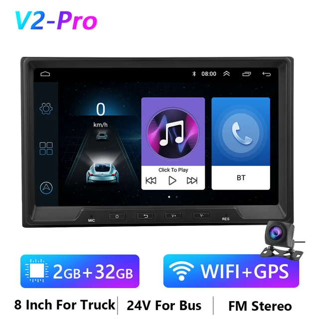 Podofo 24v Android 2 Din Car Radio 8 