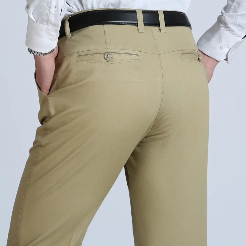 MRMT 2024 Brand Men\'s Trousers Middle-aged Men Trousers Thin Casual Loose Pant Solid Color High Waist Man Trouser Pants for Male