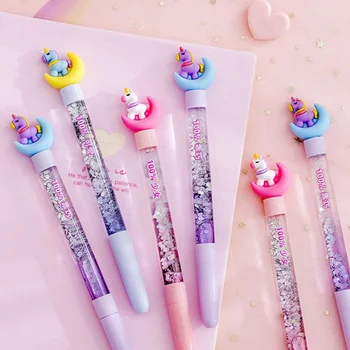 

New Cartoon Unicorn Moon Gel Pen Black Ink Writting Pens Canetas Material Escolar Kawaii Staitonery Paperlaria School Supplies