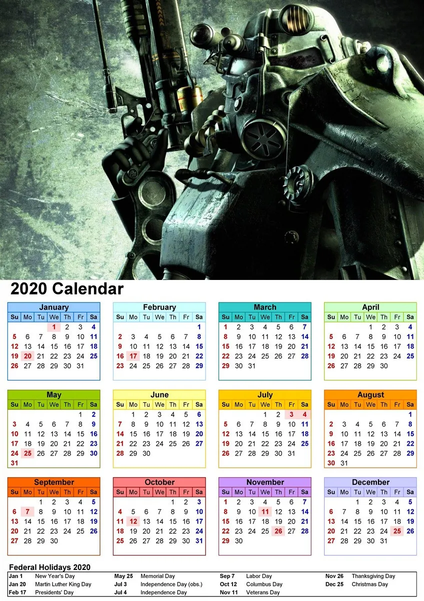 Fallout 3 4 плакат, четкое изображение, календарь, плакат, наклейки, украшение дома, принты, бумага с покрытием, домашний арт, бренд - Цвет: 3