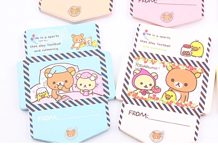 1 pack) Kawaii memo pad Bear series Envelope style memos 35 sheets Sticky notes Stationery Supplies Kids Gifts(dd-1756