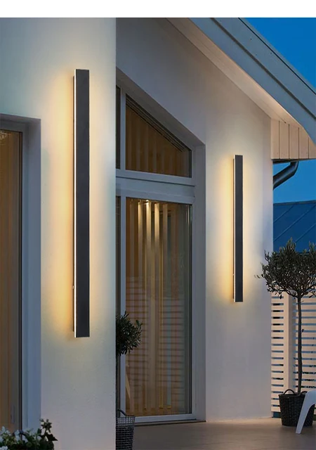 YUEEU Applique Da Parete LED 100cm - Impermeabile IP65, Nero, 32W 3000K, Per Interni Ed Esterni - Foto 10