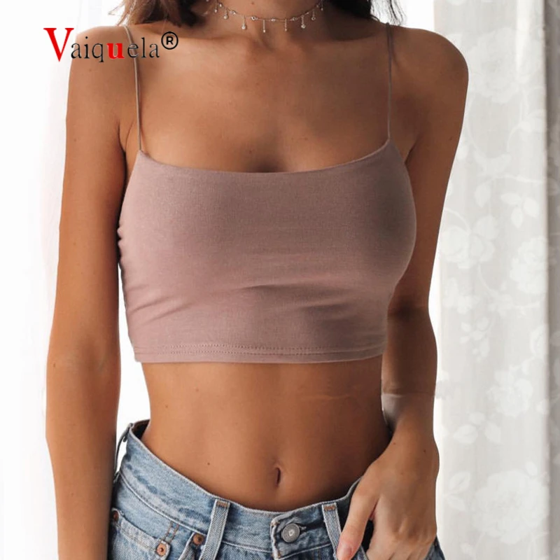 

2020 New Fashion Women Sexy Crop Tops Solid Summer Camis Women Casual Tank Tops Vest Sleeveless Crop Tops blusas crop top women