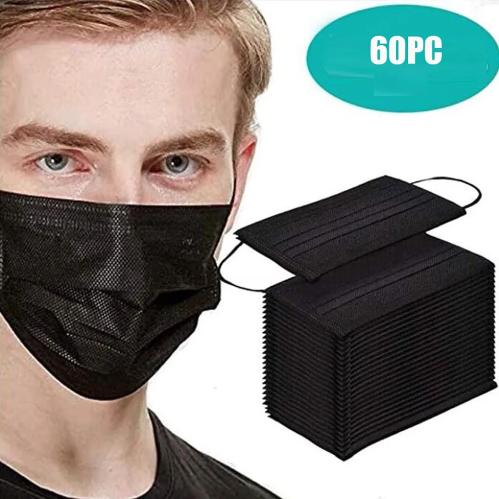 Prevent Face Mask Proof Protect Mouth Cover Outdoor Masks Filters Youre Too Close Maks 60 pcs Black Gaskets Mascaras | Аксессуары для