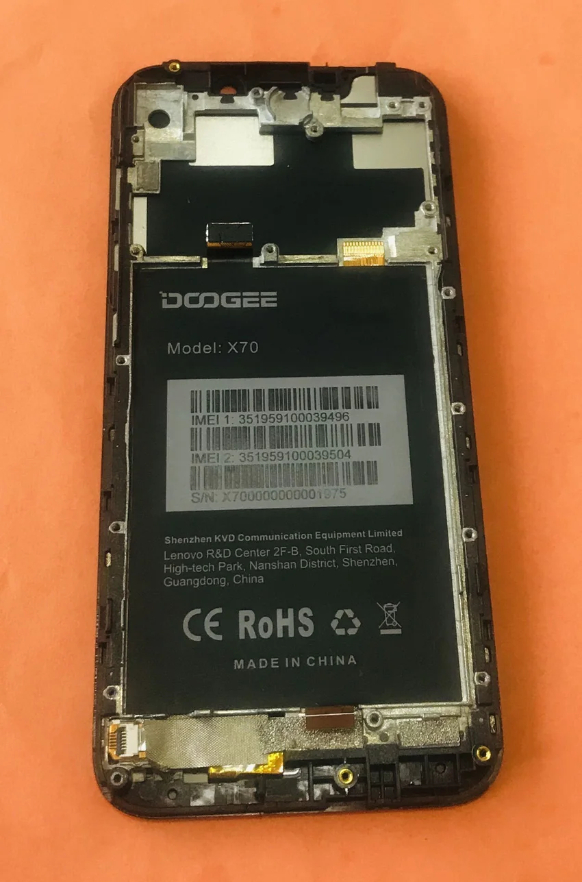 Б/у HD ЖК-дисплей+ дигитайзер сенсорный экран+ рамка для DOOGEE X70 MTK6580 четырехъядерный