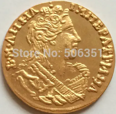 24K позолоченная 1730 русская Золотая копия монет