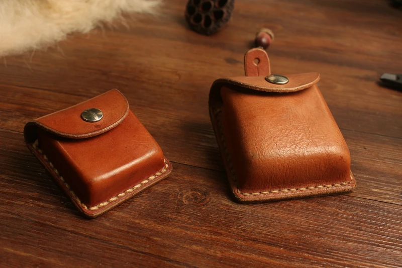 1970s ручной работы бумажник feng jing he Zero из воловьей кожи Zippo легкий кожаный чехол с компасом кожаная коробка