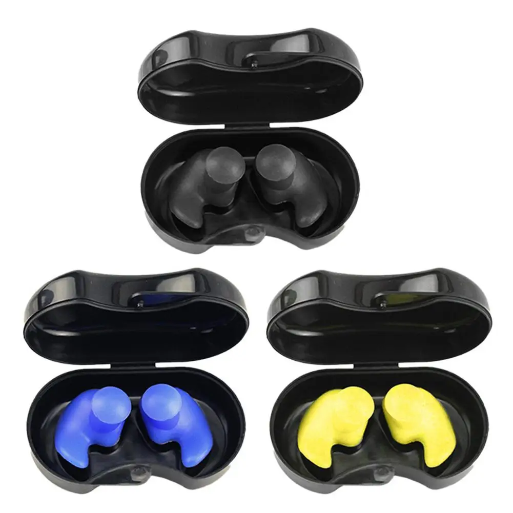 

1 Pair Soft Waterproof Earplugs Diving Water Sports Swimming Accessories With Storage Box Dust-Proof Ear Silicone Sport Plugs