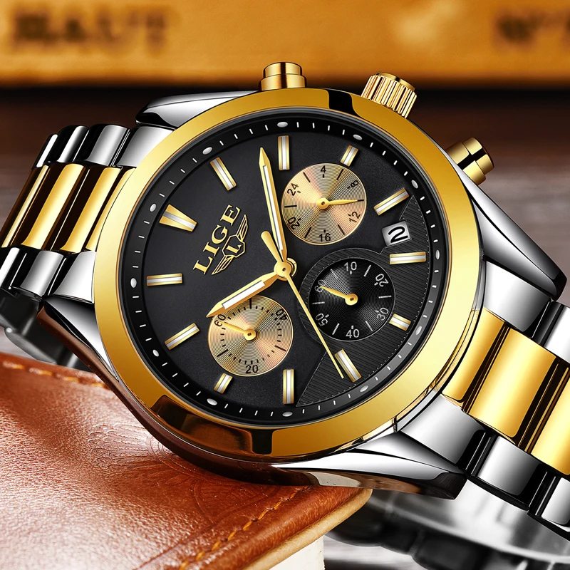 Relojes Hombre Новинка LIGE мужские s часы лучший бренд класса люкс модные деловые кварцевые часы мужские водонепроницаемые спортивные часы из полной стали+ коробка