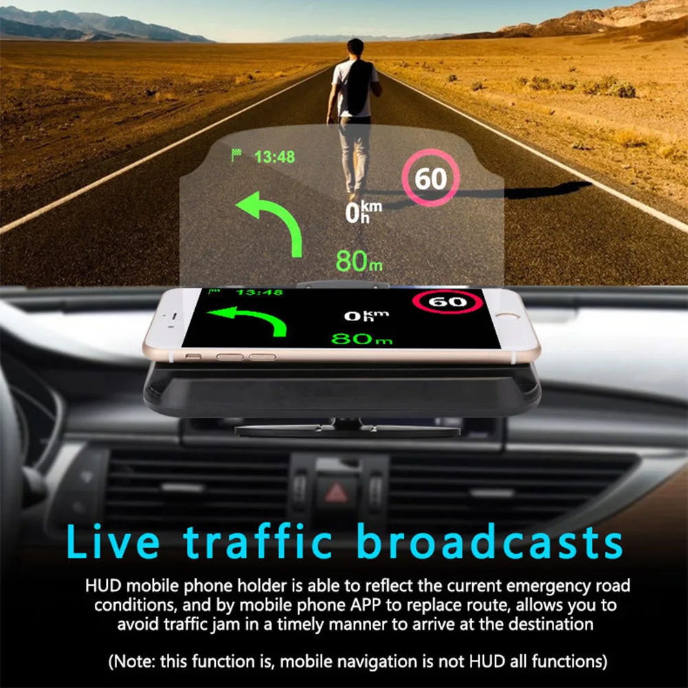 Gps навигация Head Up дисплей Многофункциональный Прозрачный портативный проектор держатель телефона Вождение HD Универсальный Автомобильный Предупреждение скорости смарт