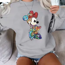 Новинка, женские толстовки с Микки Маусом и Минни Маус, пуловеры с мультяшным принтом, одежда, толстовка с Микки Маусом, Sudadera Mujer Miki S-XL