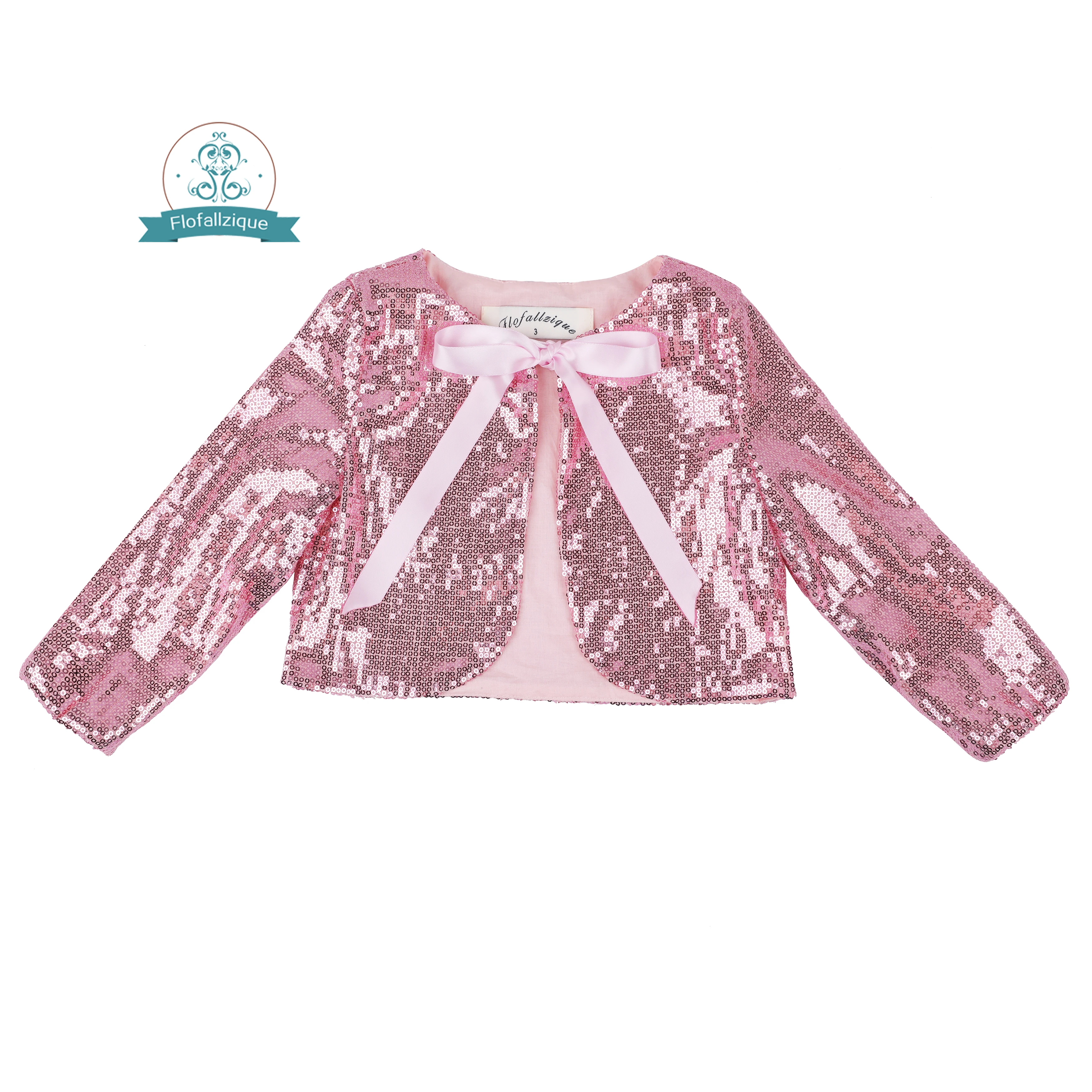 

Flofallzique Girls Tops Sequins with Ribbon Bows Casual Outdoor Party Weddings Toddler Baby Kids Clothes