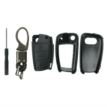 

Shell Car Key Case Silicone Pad Set Carbon Fiber black 3-Button Fob Anti scratch