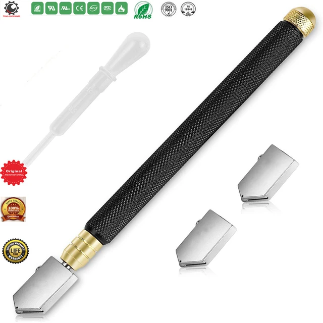 Obeka 5mm-15mm Oil Feed Glass Cutter Pencil Style Metal Handle Cutting  Tools Tungsten Carbide Tip with Oil Reservoir for Mosaic Tiles Stained  Glass