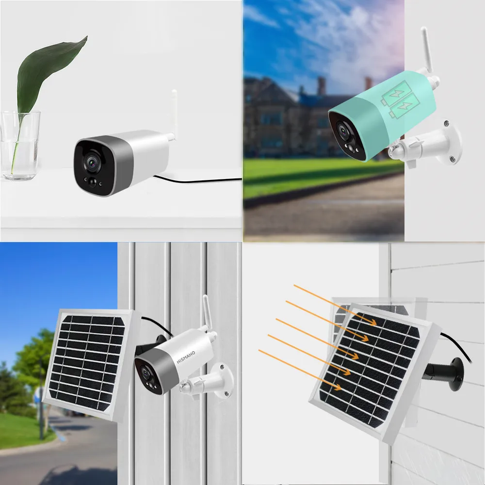 Hismaho беспроводная Wi-Fi камера с зарядкой на солнечной энергии 1080P 2MP HD наружная ip-камера видеонаблюдения Внешняя Солнечная панель