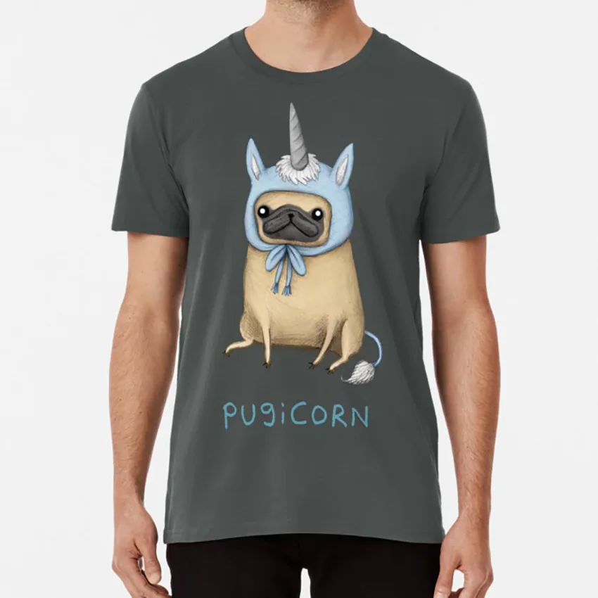 Pugicorn-Fawn футболка pugicorn Мопс очаровательные кекс co awesome dog | Мужская одежда