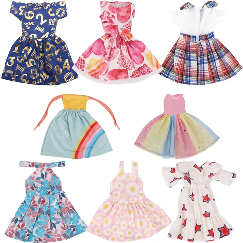 

Doll Clothes Halter Dresses And Sleeveless And Sleeveless Printed Dresses For 14 Inch Dolls Birthday Girl's Toy Gifts