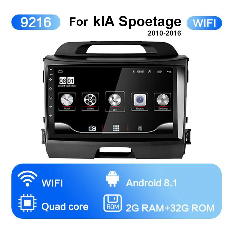 2G Оперативная память 32G Встроенная память Android 8,1 2din автомобильный Радио Мультимедийный видеоплеер навигации gps для KIA sportage 2011 2012 2013 - Цвет: 9216-2-32