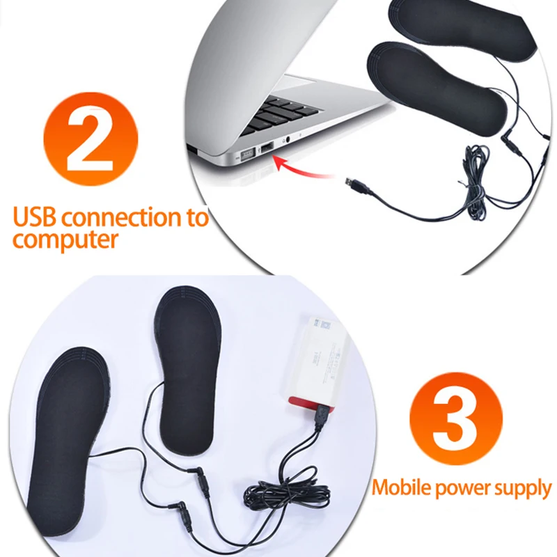 USB стельки для обуви с подогревом, электрическая грелка для ног, теплые носки для ног, коврик для зимних видов спорта на открытом воздухе, теплые стельки для зимы