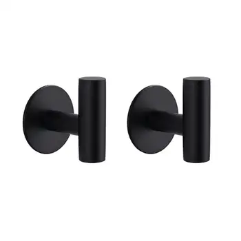 

2pcs Wall Hooks Stainless Steel Single Hooks Simple Coat Hangers Wall Hook For Bathroom Bedroom Kitchen Accessories(Punch Free)