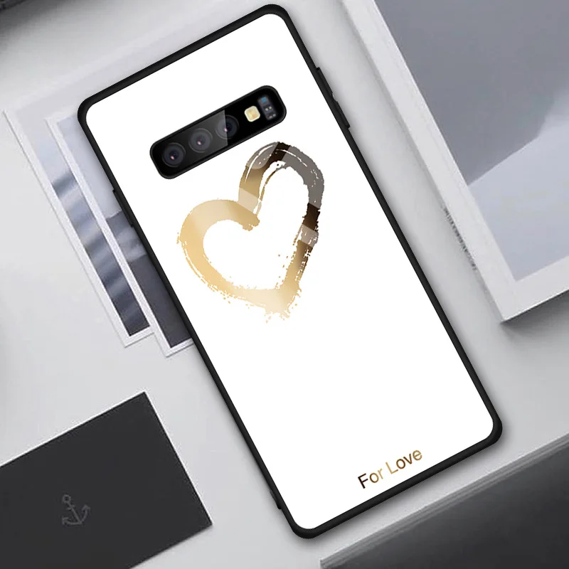 104 Чехол из закаленного стекла для samsung Galaxy Note 10 Pro S10 S10E S10 Plus, чехол для телефона samsung Note 10 Ins, Модный чехол - Цвет: 104